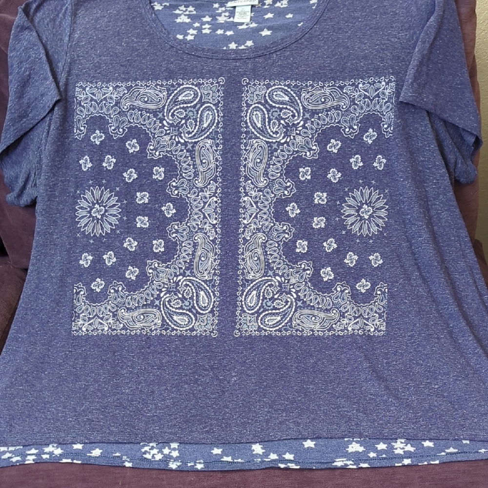 Catherines Blue Boxy Graphic T-Shirt